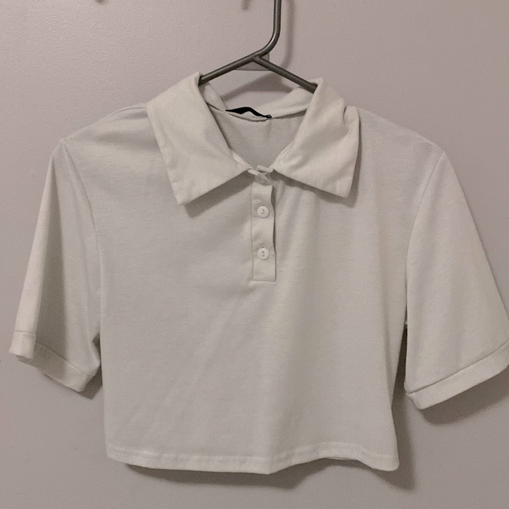Polo Neck Crop Top